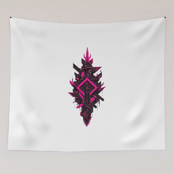 Item preview, Neon Pink Cyberpunk Geometric Mecha Emblem designed and sold by Munib320.