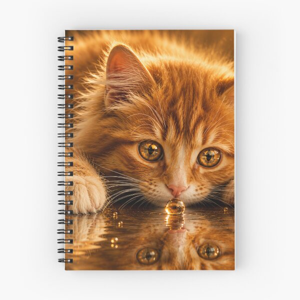 Item preview, Curious kitty with reflection and bubbles designed and sold by Kimberly Palmer.
