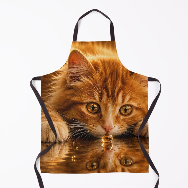 Item preview, Curious kitty with reflection and bubbles designed and sold by Kimberly Palmer.