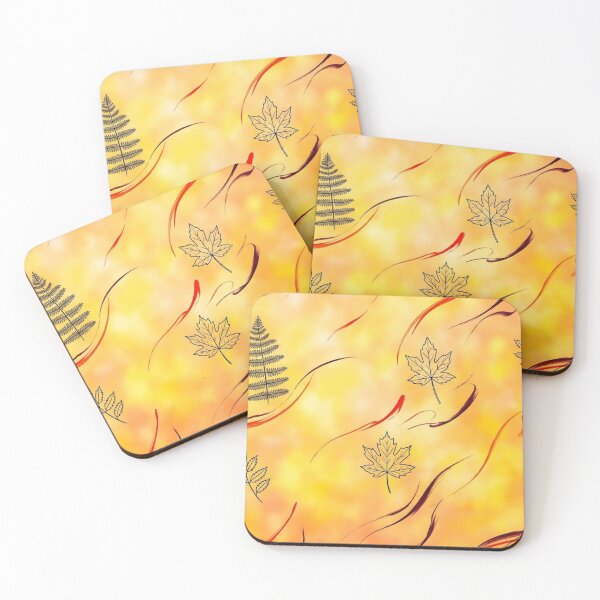 Item preview, Bright Minimalist Autumn Leaf Swirl Pattern designed and sold by WitchyBotanicaArt.