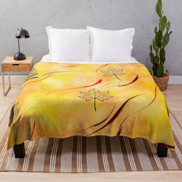 Item preview, Bright Minimalist Autumn Leaf Swirl Pattern designed and sold by WitchyBotanicaArt.