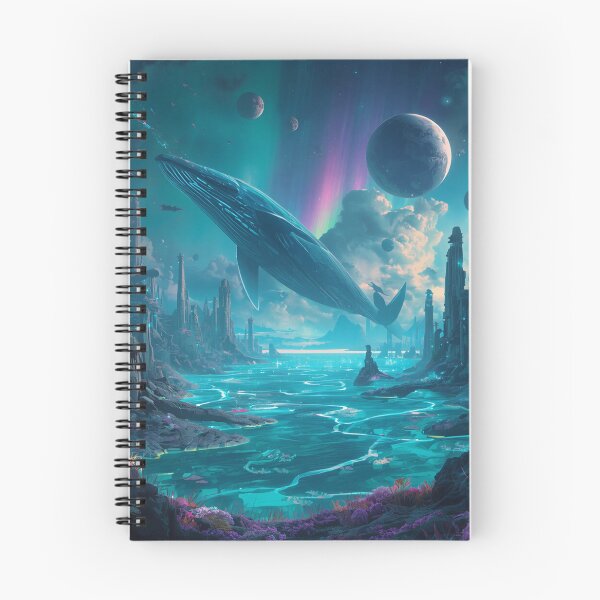 Item preview, Celestial Sky Whales Alien Ocean Fantasy Landscape designed and sold by Luminous Wilds.