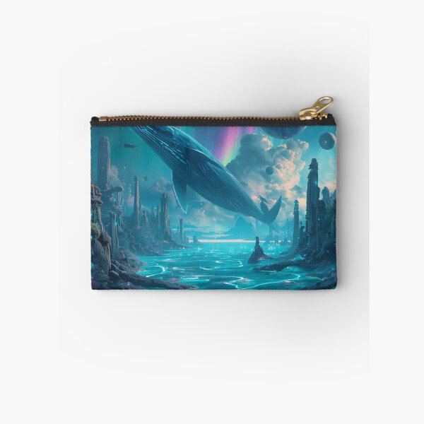 Item preview, Celestial Sky Whales Alien Ocean Fantasy Landscape designed and sold by Luminous Wilds.