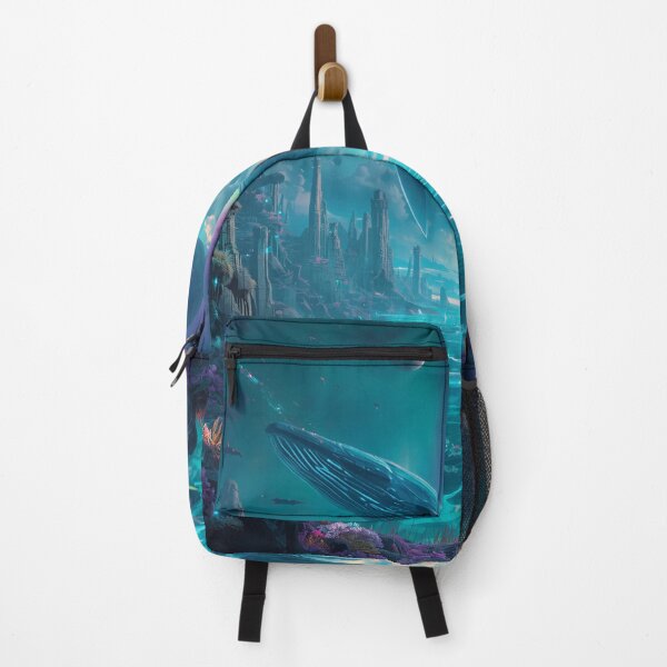 Item preview, Celestial Sky Whales Alien Ocean Fantasy Landscape designed and sold by Luminous Wilds.