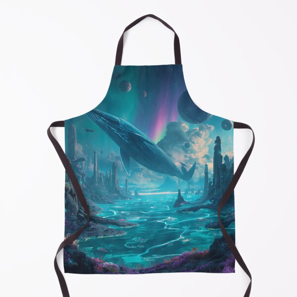 Item preview, Celestial Sky Whales Alien Ocean Fantasy Landscape designed and sold by Luminous Wilds.