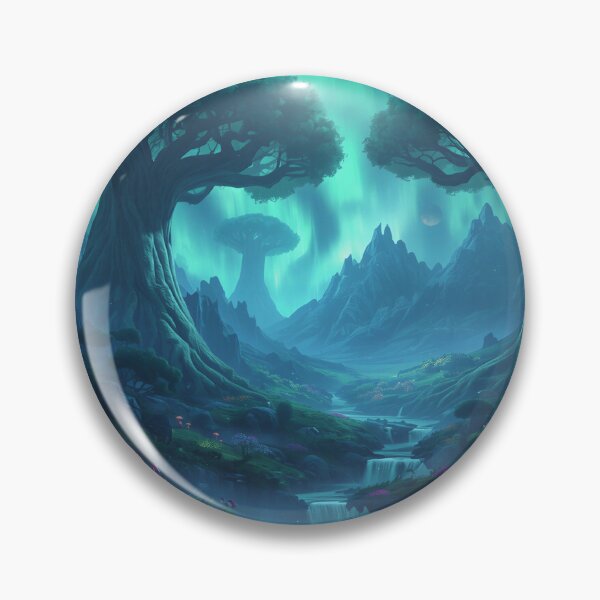 Item preview, Aurora Tree Valley Alien Fantasy Landscape designed and sold by Luminous Wilds.