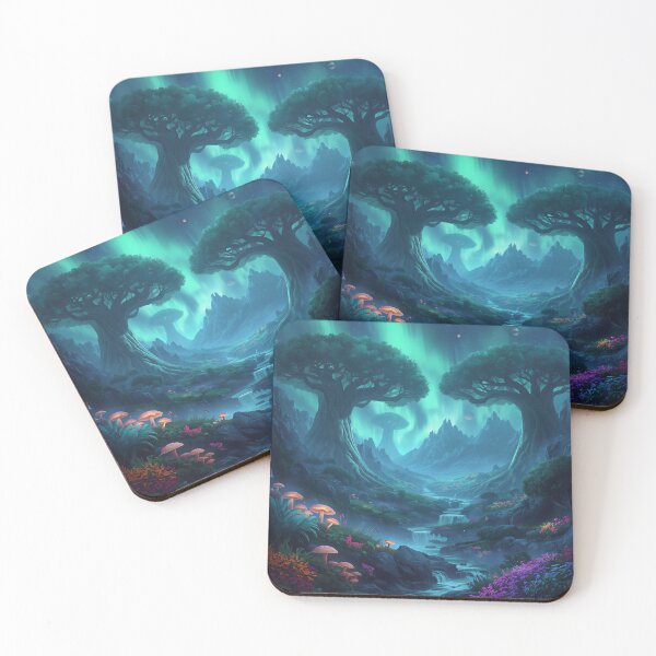 Item preview, Aurora Tree Valley Alien Fantasy Landscape designed and sold by Luminous Wilds.