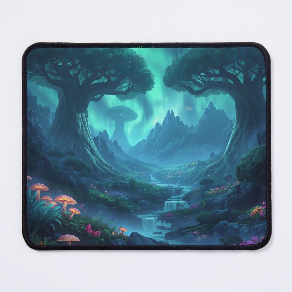Item preview, Aurora Tree Valley Alien Fantasy Landscape designed and sold by Luminous Wilds.