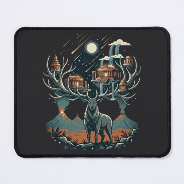 Item preview, Seek What Cannot Be Found – Mythical Stag Temple Art designed and sold by Dogandesighn.