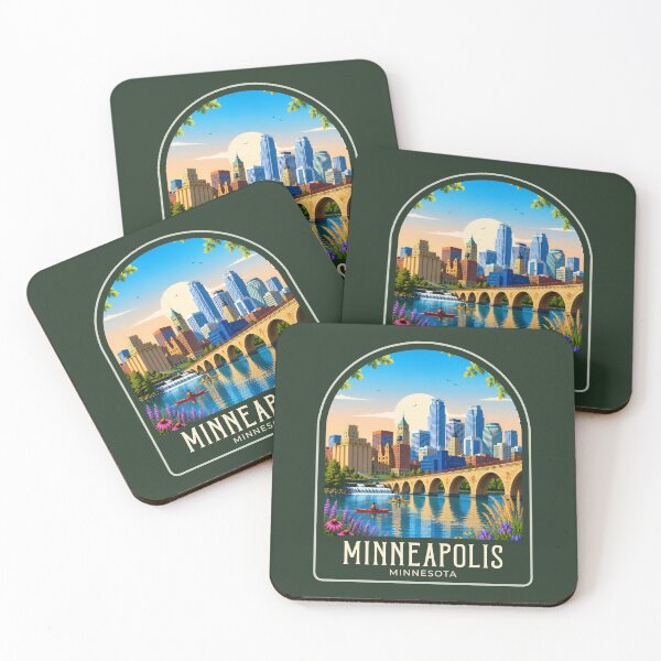 Item preview, Minneapolis Vintage Travel Illustration designed and sold by HomeLivingCo.