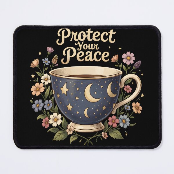 Item preview, Protect Your Peace Celestial Teacup Floral Aesthetic designed and sold by KCasual.