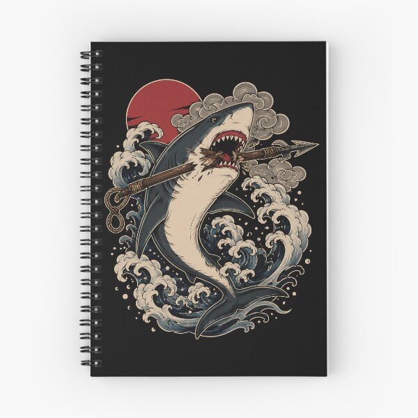Item preview, Great White Japanese Shark Biting Harpoon designed and sold by GhoulishGraphX.