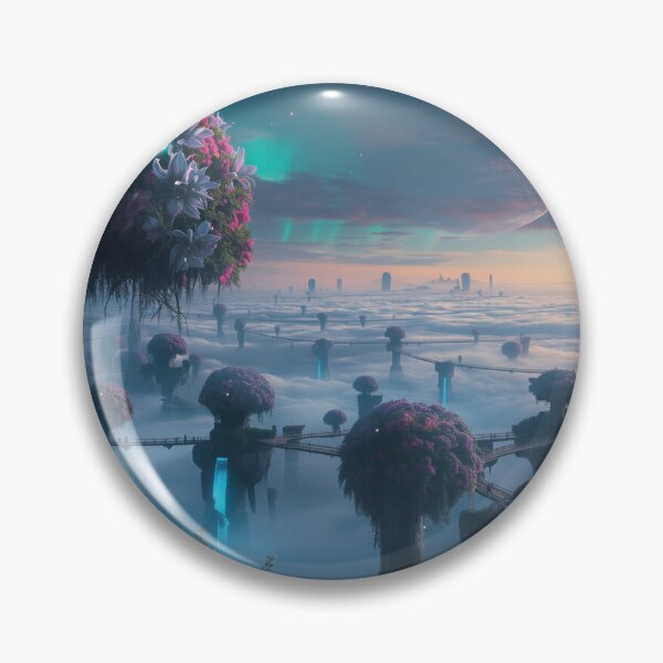 Item preview, Floating Gardens Ringed Planet Alien Fantasy Landscape designed and sold by Luminous Wilds.