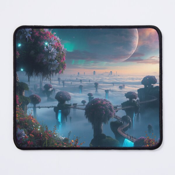 Item preview, Floating Gardens Ringed Planet Alien Fantasy Landscape designed and sold by Luminous Wilds.