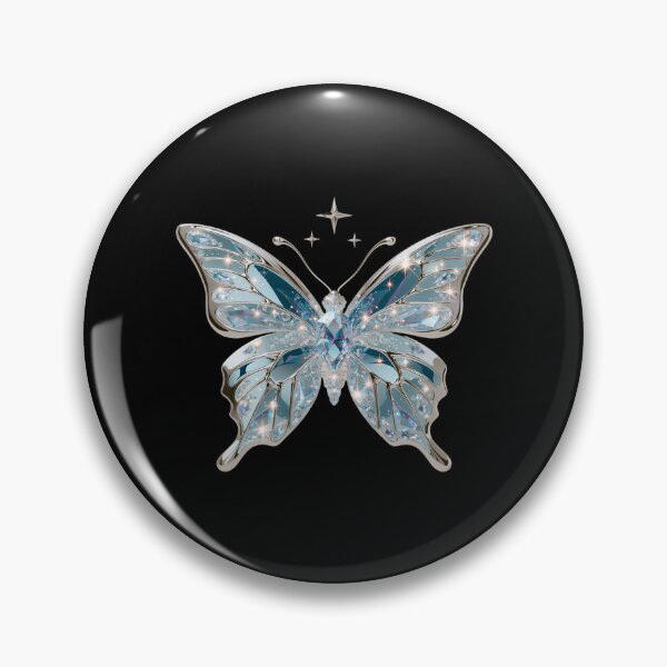 Item preview, Ice Blue Cyber Fairy Butterfly – Chrome Y2K Vector Aesthetic v2 designed and sold by daila70.