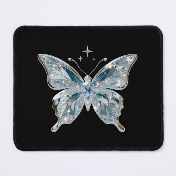 Item preview, Ice Blue Cyber Fairy Butterfly – Chrome Y2K Vector Aesthetic v2 designed and sold by daila70.
