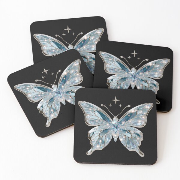 Item preview, Ice Blue Cyber Fairy Butterfly – Chrome Y2K Vector Aesthetic v2 designed and sold by daila70.