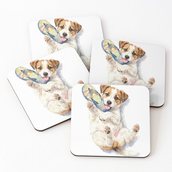 Item preview, jack russell  puppy watercolor designed and sold by WildArtIT.