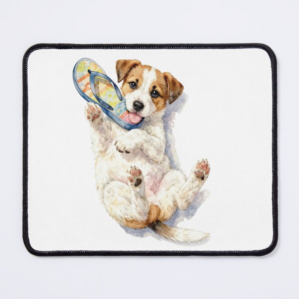 Item preview, jack russell puppy watercolor designed and sold by WildArtIT.