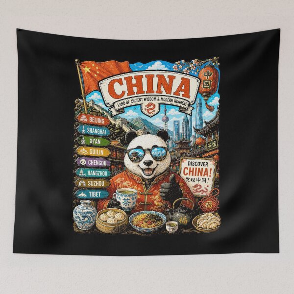 Item preview, China Imperial Adventure Panda Travel Art designed and sold by AtuqStudio.