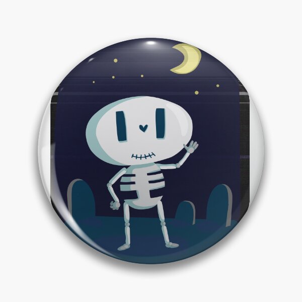 Item preview, Cute Cartoon Skeleton Waving At Night⁠ designed and sold by سله أرت.