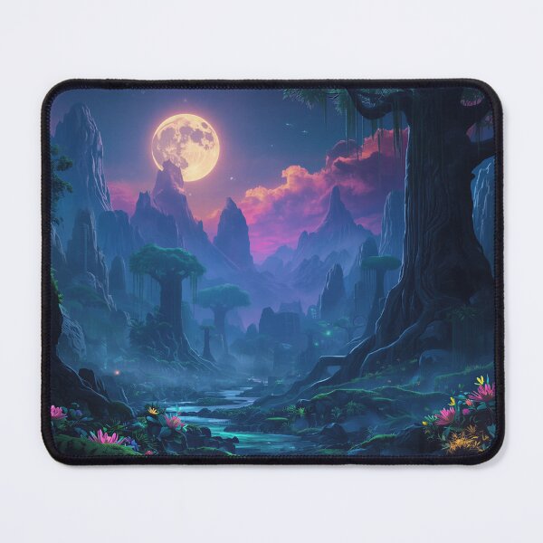 Item preview, Moonlit Bioluminescent Rainforest Alien Landscape designed and sold by Luminous Wilds.
