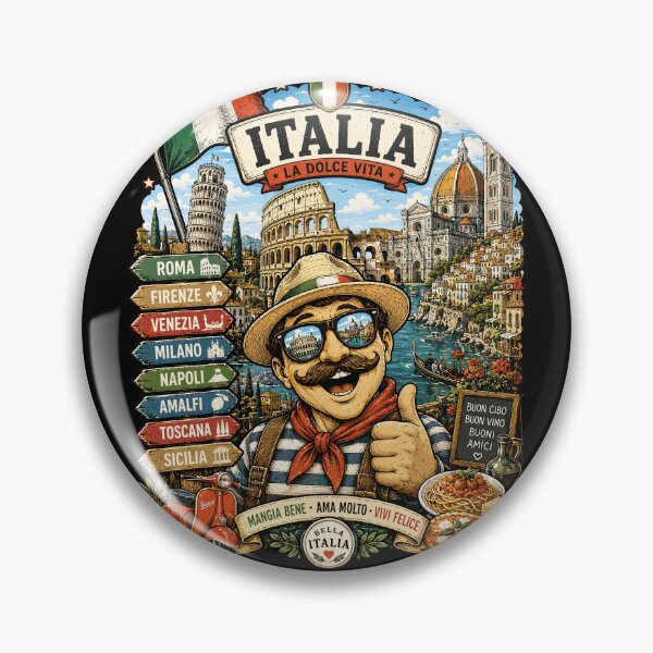 Item preview, Italy Adventure Italian Chef Travel Art designed and sold by AtuqStudio.