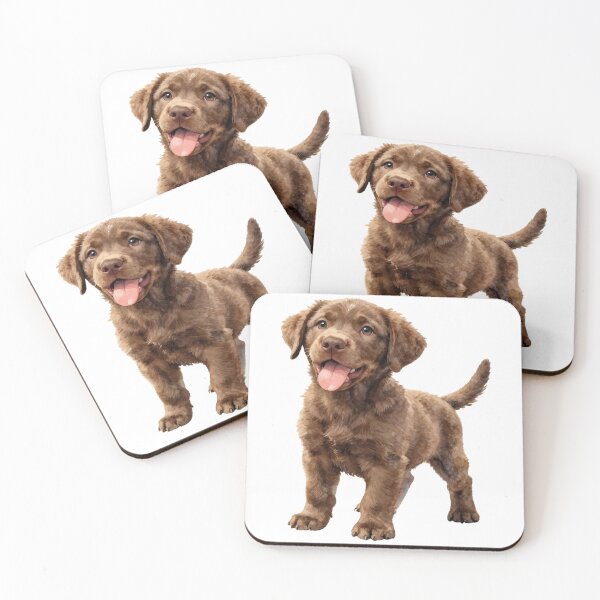 Item preview, Cub Puppy Chocolate Labrador Watercolor designed and sold by WildArtIT.