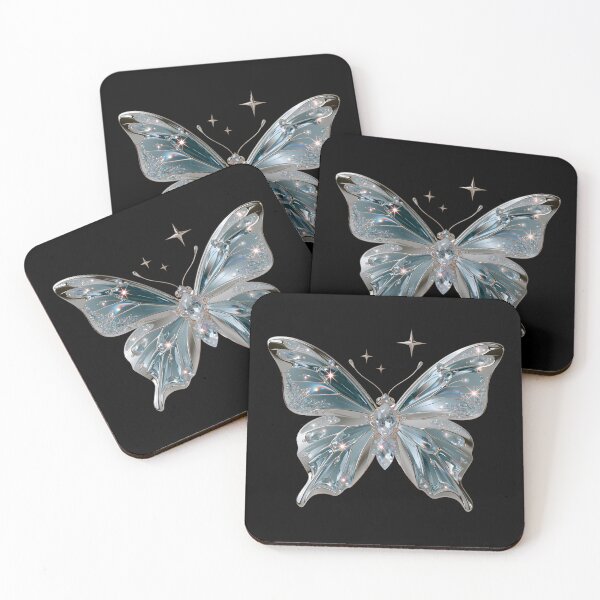 Item preview, Ice Blue Cyber Fairy Butterfly – Chrome Y2K Vector Aesthetic v3 designed and sold by daila70.