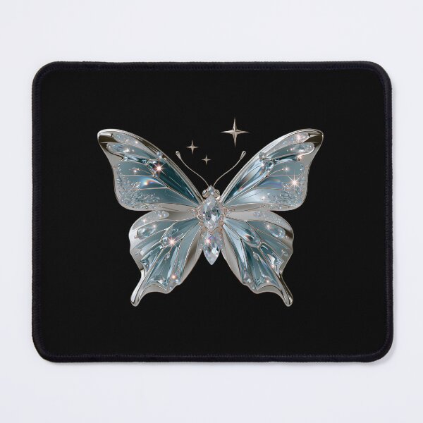 Item preview, Ice Blue Cyber Fairy Butterfly – Chrome Y2K Vector Aesthetic v3 designed and sold by daila70.