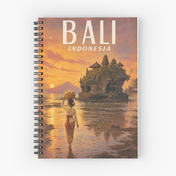 Item preview, Bali Indonesia Travel Souvenir - Vintage Illustration designed and sold by VisualArtsOasis.