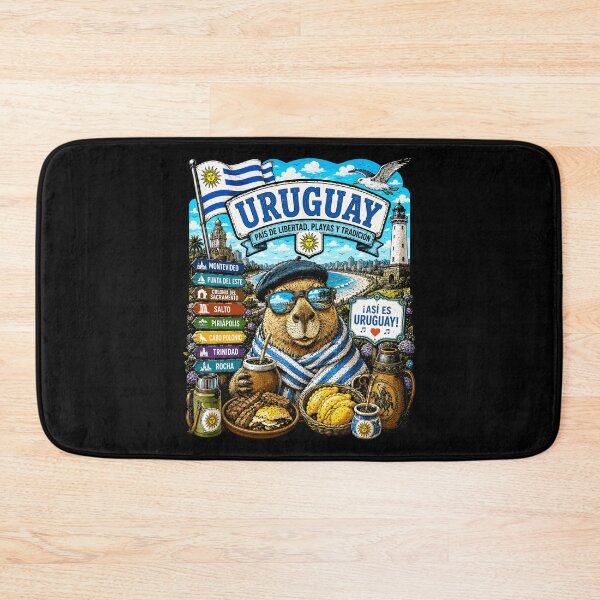 Item preview, Uruguay Coastal Adventure Capybara Travel Art designed and sold by AtuqStudio.