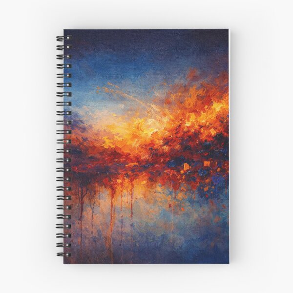 Item preview, Navy Blue and Burnt Orange Abstract Landscape Art Print designed and sold by Joey Santiago.