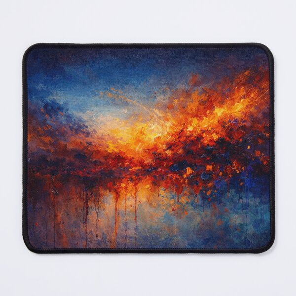 Item preview, Navy Blue and Burnt Orange Abstract Landscape Art Print designed and sold by Joey Santiago.