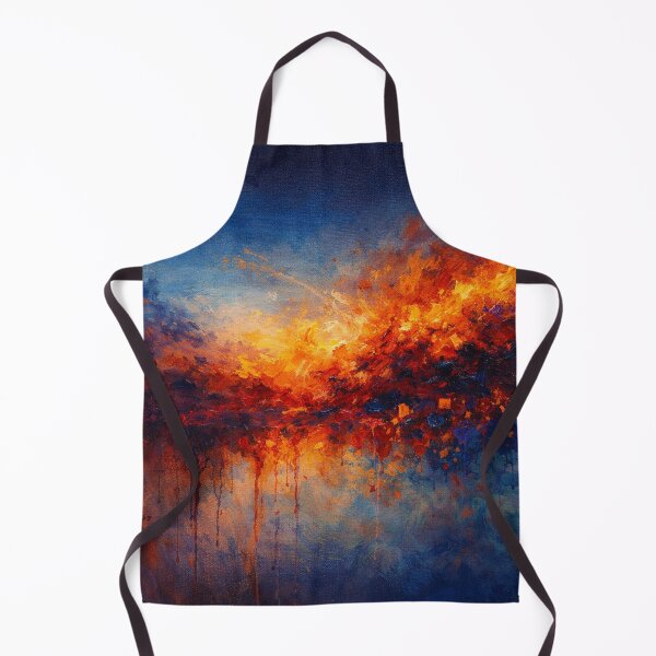 Item preview, Navy Blue and Burnt Orange Abstract Landscape Art Print designed and sold by Joey Santiago.