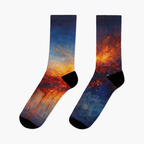 Item preview, Navy Blue and Burnt Orange Abstract Landscape Art Print designed and sold by Joey Santiago.