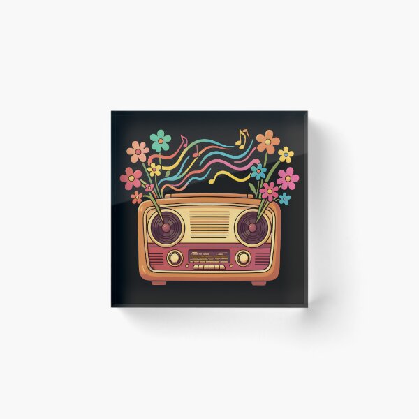 Item preview, Retro Vintage Radio Floral Groovy Music Aesthetic designed and sold by KCasual.