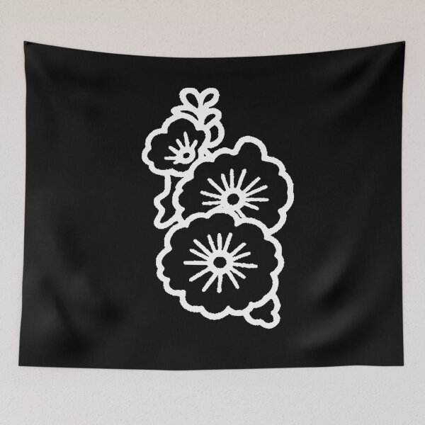 Item preview, Hollyhock Flower Outline designed and sold by CamilasPrints.