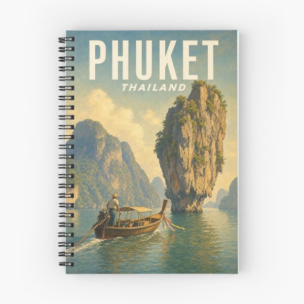 Artikelvorschau, Phuket Thailand Reisesouvenir – Vintage-Illustration entworfen und verkauft von VisualArtsOasis.