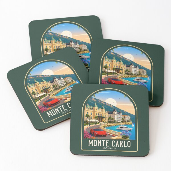 Item preview, Monte Carlo Vintage Travel Illustration designed and sold by HomeLivingCo.