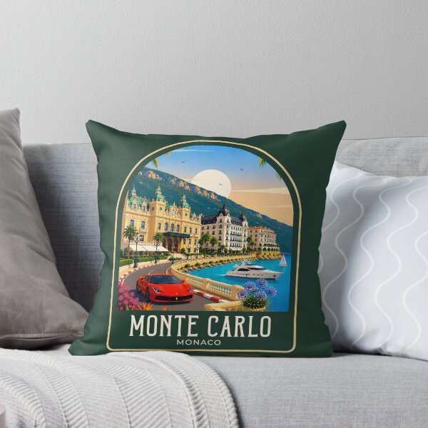 Item preview, Monte Carlo Vintage Travel Illustration designed and sold by HomeLivingCo.