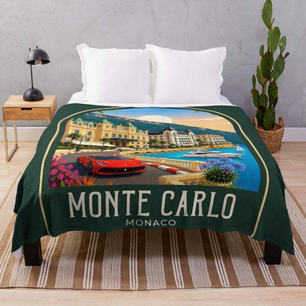 Item preview, Monte Carlo Vintage Travel Illustration designed and sold by HomeLivingCo.