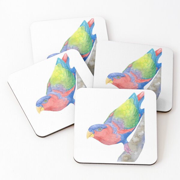 Item preview, Black-capped Lory Watercolor Portrait designed and sold by averyfoxdesigns.