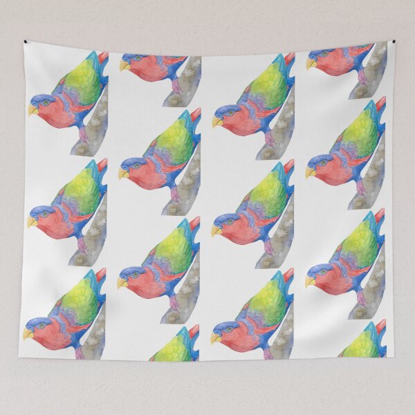 Item preview, Black-capped Lory Watercolor Portrait designed and sold by averyfoxdesigns.