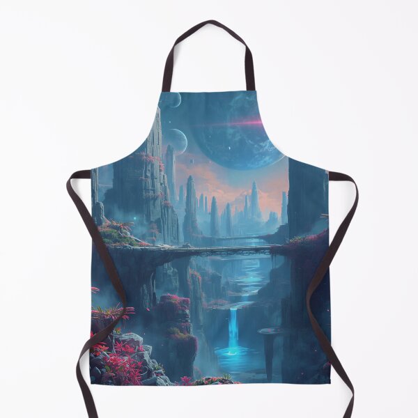 Item preview, Neon Floating Canyon Alien Sci Fi Landscape designed and sold by Luminous Wilds.
