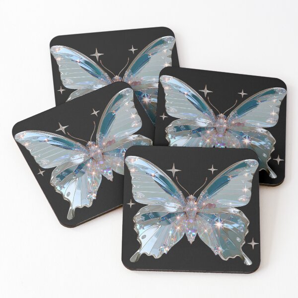 Item preview, Ice Blue Cyber Fairy Butterfly – Chrome Y2K Vector Aesthetic v4 designed and sold by daila70.