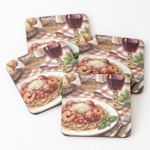 Item preview, Classic Italian Spaghetti Meatballs and Red Wine Watercolor designed and sold by Itjung-Room.