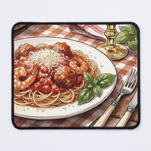 Item preview, Classic Italian Spaghetti Meatballs and Red Wine Watercolor designed and sold by Itjung-Room.
