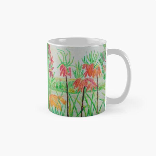 Item preview, Fritillary garden landscape in bloom next river designed and sold by MartaTerkiewicz.