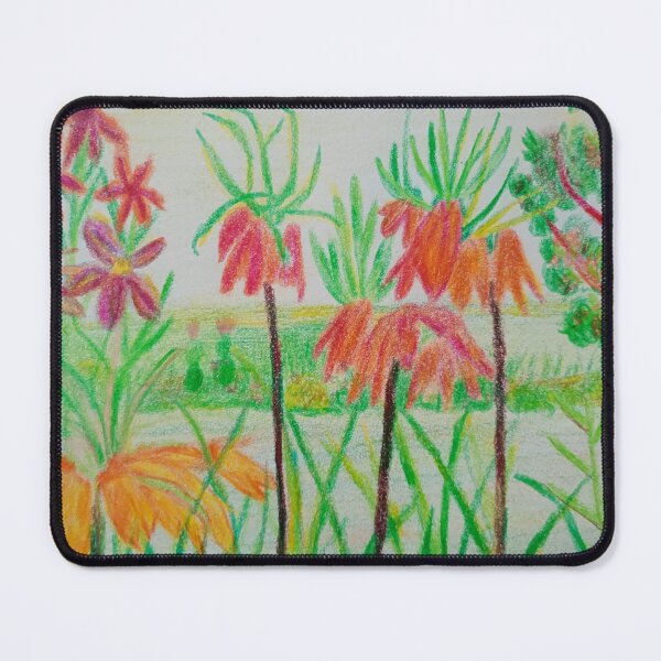 Item preview, Fritillary garden landscape in bloom next river designed and sold by MartaTerkiewicz.